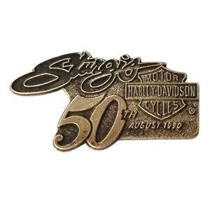 VTG Harley-Davidson Sturgis‎ 50th Anniversary Lapel Pin Bronze 1990 Collectible